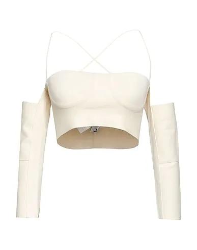 Ivory Knitted Off-the-shoulder top