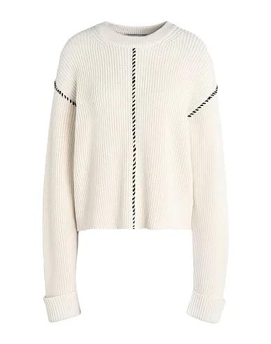 Ivory Knitted Sweater IRIS WRAPPED SEAM CREW NECK SWEATER
