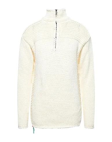 Ivory Knitted Sweater with zip