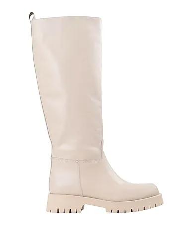 Ivory Leather Biker boots