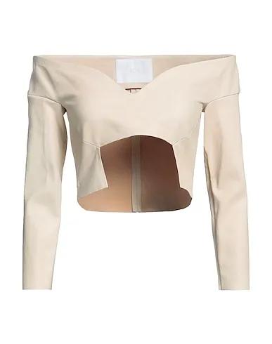 Ivory Leather Blouse