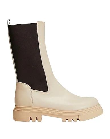 Ivory Leather Boots LEATHER-NYLON HIGH ANKLE BOOT

