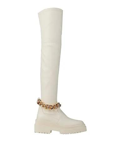 Ivory Leather Boots