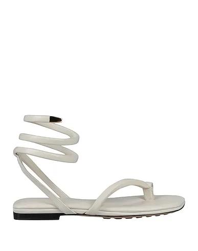 Ivory Leather Flip flops