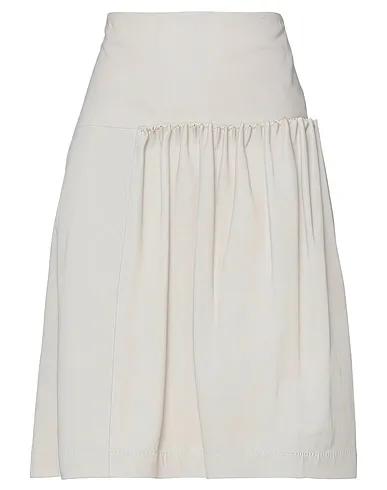 Ivory Leather Midi skirt