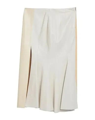 Ivory Leather Midi skirt