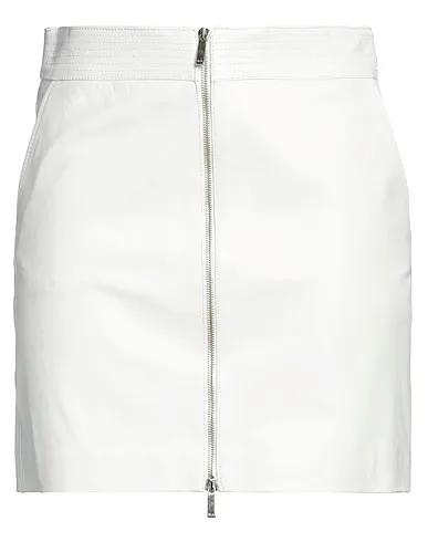 Ivory Leather Mini skirt