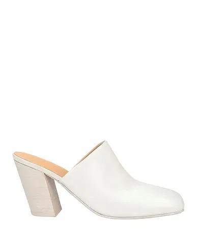 Ivory Leather Mules and clogs