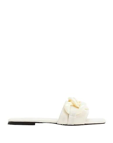 Ivory Leather Sandals CHAIN DETAIL FLAT LEATHER SANDALS
