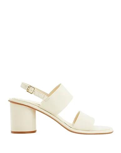 Ivory Leather Sandals LEATHER BLOCK HEEL SANDALS