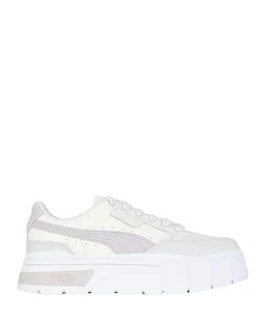 Ivory Leather Sneakers Mayze Stack Luxe Wns