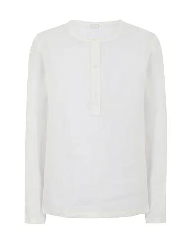 Ivory Linen shirt LINEN LOOSE FIT HALF-BUTTON L/SLEEVE T-SHIRT
