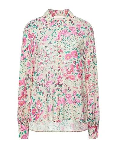 Ivory Plain weave Floral shirts & blouses