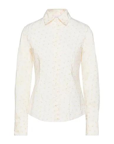 Ivory Plain weave Floral shirts & blouses