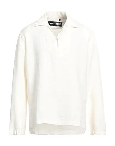 Ivory Plain weave Linen shirt