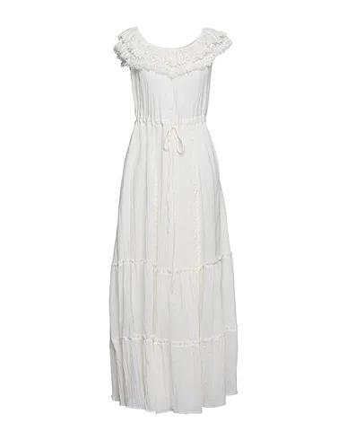 Ivory Plain weave Long dress