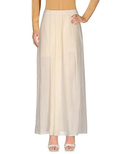 Ivory Plain weave Maxi Skirts