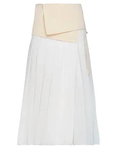 Ivory Plain weave Maxi Skirts