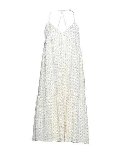 Ivory Plain weave Midi dress