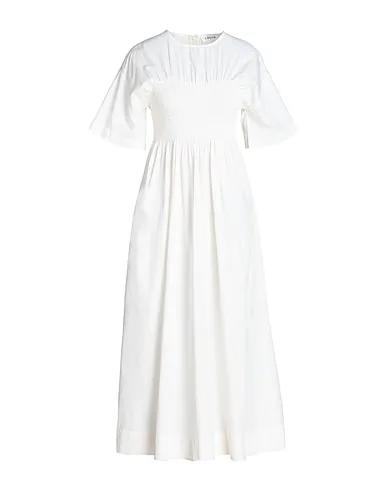 Ivory Plain weave Midi dress Claudia Dress
