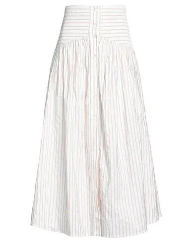 Ivory Plain weave Midi skirt