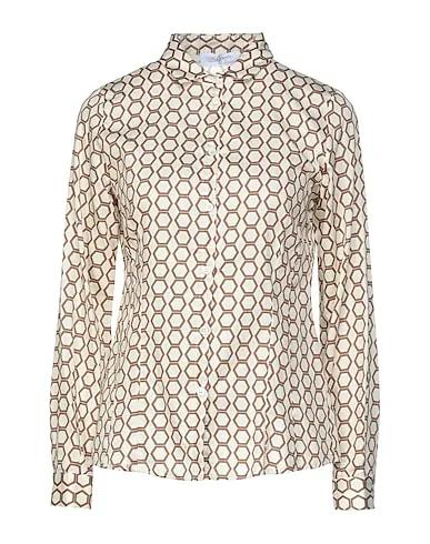 Ivory Plain weave Patterned shirts & blouses