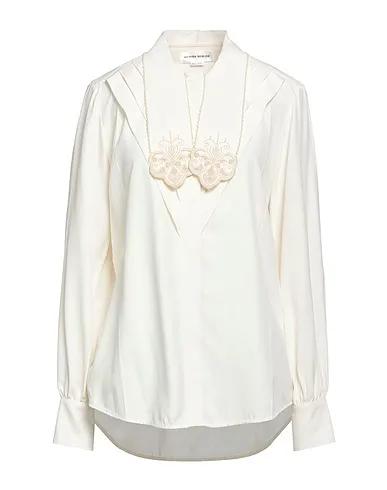 Ivory Plain weave Silk shirts & blouses