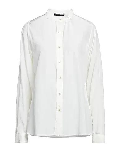Ivory Plain weave Solid color shirts & blouses