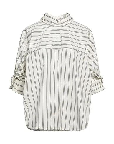 Ivory Plain weave Striped shirt