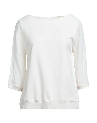 Ivory Plain weave Sweatshirt