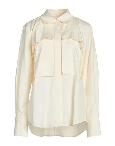 Ivory Poplin Silk shirts & blouses