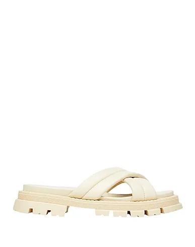 Ivory Sandals LEATHER CROSSOVER SLIPPERS
