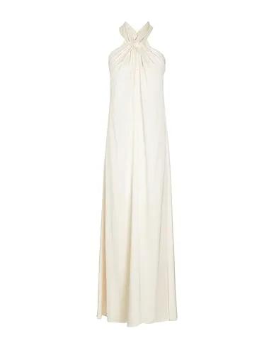 Ivory Satin Long dress HALTER MAXI DRESS
