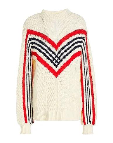 Ivory Sweater ORGANIC COTTON KNIT JACQUARD MOCK-NECK SWEATER
