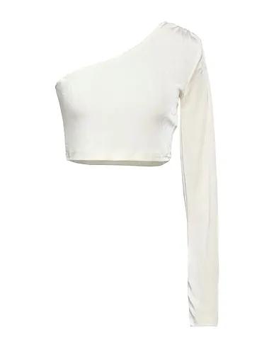 Ivory Synthetic fabric One-shoulder top