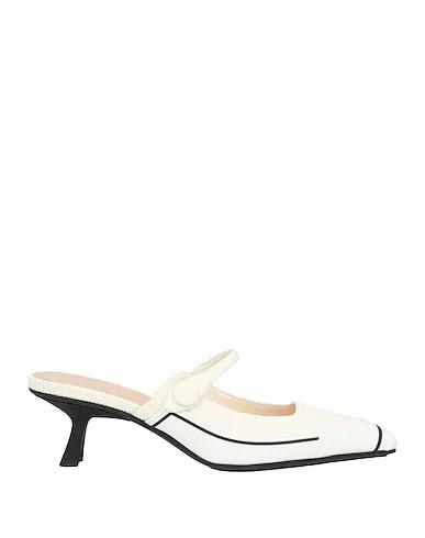 Ivory Techno fabric Mules and clogs