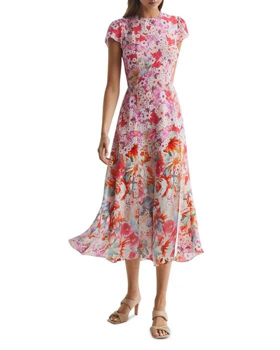 Ivy Floral Ombre Midi Dress