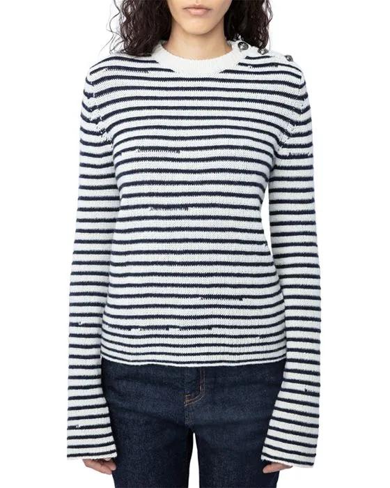 Jade Cashmere & Wool Striped Sweater