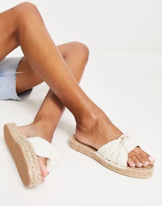 Jade knotted espadrille mules in natural