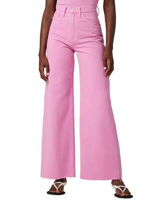 James High Rise Wide Leg Jeans in Fuchsia Pink