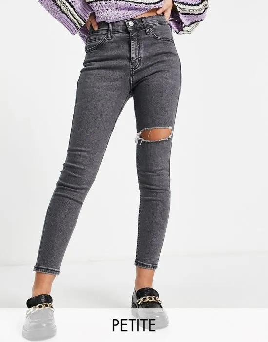 Jamie jeans with thigh rip in dark gray
