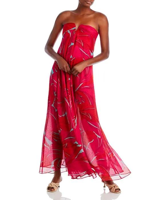 Janelle Strapless Printed Gown