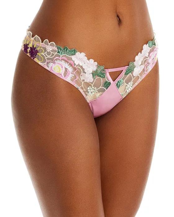 Jardin Embroidery Thong