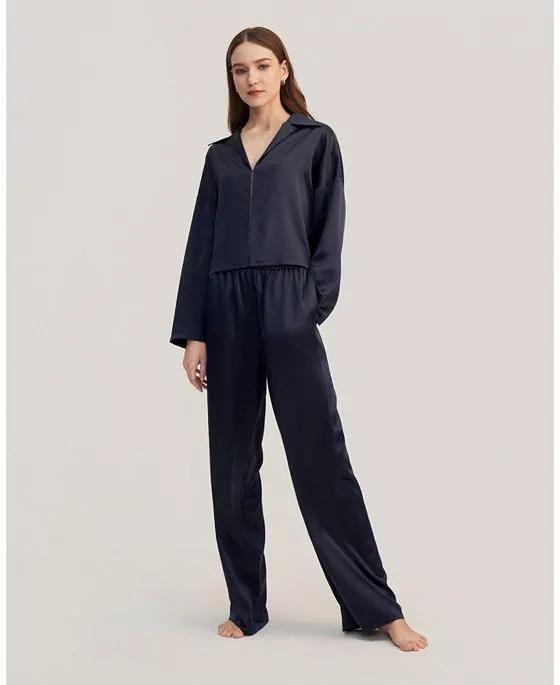 Jasmine Long Silk Pullover Pajama Set for Women