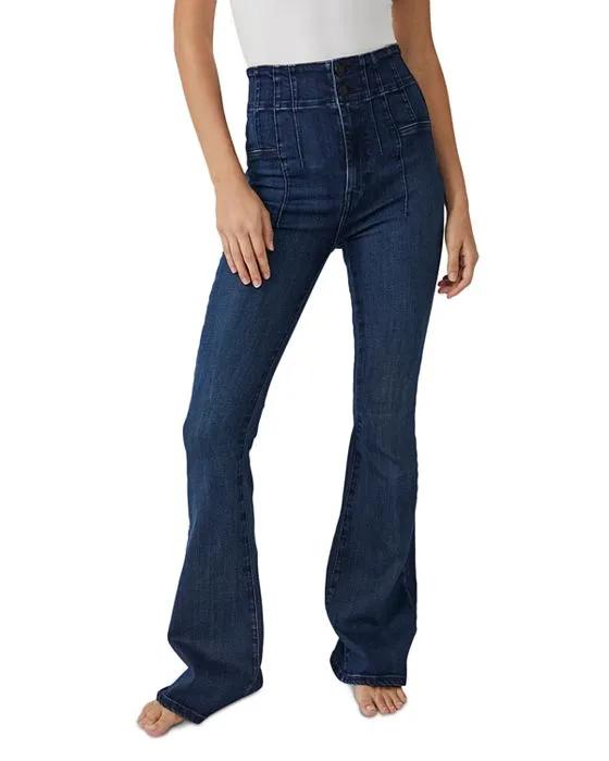 Jayde Flared Jeans in Tulsa Blue