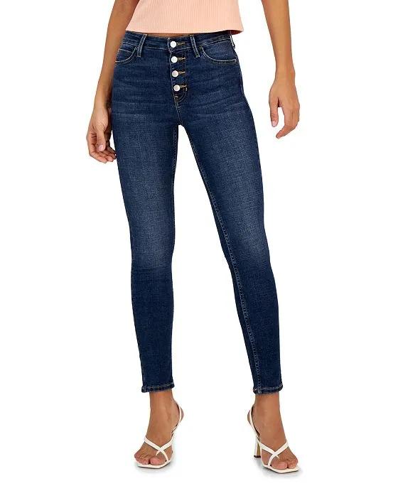 JEANS Women's High-Rise Button-Fly Skinny Jeans