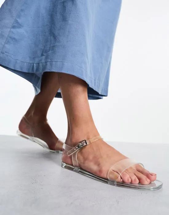 jelly sandals in clear