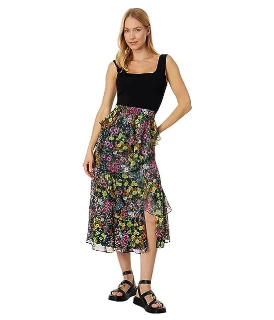 Jennias Knit Bodice Dress with Ruffle Skirt