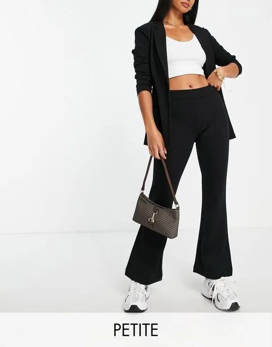 jersey flared pants in black