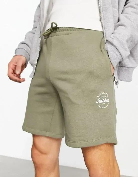 jersey shorts in dusty olive